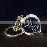 Pure Laser Picture Crystal Glass Keychain With Light for Giving Away Gift (R-0821)