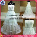 Hot sales strapless white beach wedding flower girl dresses