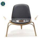 Danish Modern Design Shell Accent Chair Black Retro Classic Black HY2007 thumbnail-2