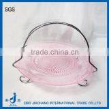 Wedding Charger Glass Plates With Sliver Metal Stand thumbnail-1