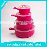 Set Of 4 Food Container With Handles Micowaveable Plastic Food Storage Lunch Box thumbnail-1