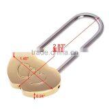 2017 Hot Selling MINI Solid Brass Lock Double Heart Love Padlock for Sweet Gift thumbnail-2