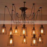 Industrial Loft Style Black Iron Electric Vintage Pendant Light With 6-12 Bulbs thumbnail-1