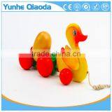 Colorful Pull Along Wiggles Duck With One Egg Wooden Toy Wiggles as You Pull They Make a Fun Baby thumbnail-4