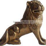 Brass Lion Sitting Sculpture thumbnail-1