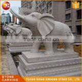 Small White Granite Outdoor Elephant Garden Statue thumbnail-2