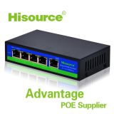 Hisource 4 port poe switch IEEE802.3 AF/AT POE Switch 10/100M ethernet poe switch