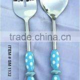 Salad Server With Ceramic Handle , Beaded Handle thumbnail-1