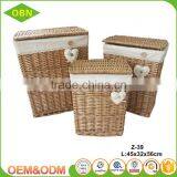 China New Style Home Storage Decorative Split Wicker Fabric Laundry Basket Cover thumbnail-2