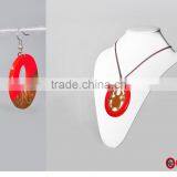 New Design 2016!!! Set of Water Buffalo Horn Jewelry, Pure Horn and Lacquer Necklace and Earrings thumbnail-1