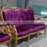 3-seats Wood Sofa in Gold Color for Star Project Usgae thumbnail-1