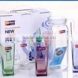 Glass Pitcher and Cups Set With Tray Glass Water Jar With Cups thumbnail-1