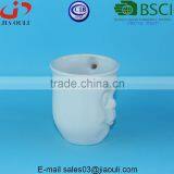 Glazed White Ceramic Cup, Cup Shape Flower Planter thumbnail-4