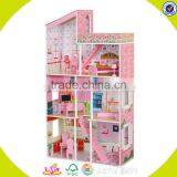 Wholesale Beautiful Pink Wooden Castle Dollhouse Toy Fashion Wooden Castle Dollhouse Toy Hot Wooden Castle Dollhouse Toy W06A054 thumbnail-2