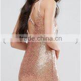 New Fashion Ladies Long Front Split Sequin Cross Back Maxi Dress thumbnail-5