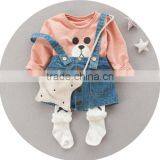 Wholesale Newborn Baby Clothes Set Cowboy Shoulder-straps Two-piece thumbnail-4