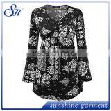 New Prints Design Blouses Round Bottom Casual Tops 2017 for Women thumbnail-2