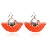 Bohemian Ethnic Jewelry Handmade Colorful Tassel Hoop Earrings thumbnail-6