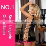 Best Selling Large Size Wild Mature Lady Leather Short Dress thumbnail-2