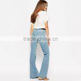 Denim Fashion Custom Loose Wide-legged Jeans New Designs Photos thumbnail-2