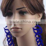 New Design Acrylic Letter Earrings 2015 Punk Earring Jewelry Hip Hop Acrylic Letter Earring thumbnail-3