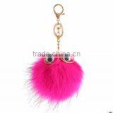 Evil Eye Faux Fur Pom Pom Keychain Bag Charms Fake Fur Glasses Bag Charms Car Hangers Imitation Fur Ball Keychain Gifts thumbnail-4