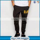 Custom Soft Sweat Pants Grount Tapered Fit Cuffed in Raven for Man