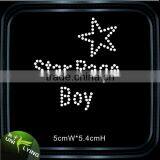 Fashion Two Smile Stars Heat Hot Fix Rhinestone Transfer Motif thumbnail-2