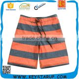 Colorful Stripes Print Beach Surf Board Shorts Hot OEM Men Waterproof Zip Surf Shorts