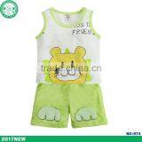 Wholesale Sleeveless Summer Lovely Animal Pattern Children Clothing Set Baby Clothes thumbnail-3