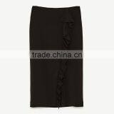 2017 Hot Sale Young Lady Maxi Pencil Skirts With Ruffles thumbnail-6