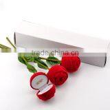 Wholesale Custom Red Rose Flower Velvet Rings Jewelry Display Box thumbnail-3