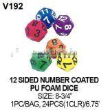 12 SIDED NUMBER COATED PU FOAM DICE thumbnail-1