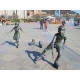 Hand Carved Brozne Garden Decoration Little Skate Boy Statues thumbnail-3