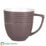 15oz Custom Two-tone Ripple Color Exterior Ceramic Coffee Mug thumbnail-2
