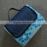 Blue Fleece Nylon Polyester With Handle Travel Waterproof Foldable Blanket thumbnail-6