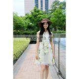 Women Sleeveless Embroidery Flower Chiffon Dress thumbnail-2