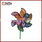 Double Layer Flower Shaped plastic garden windmills for kids