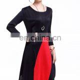 China Manufacter Round Neck Slim Pleat Dress Women Daily Wear Irregular Hem Dress thumbnail-6