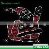 2015 New Arrival Fashion Xmas Santa Rhinestone Transfer, Rhinestone Santa Design, Custom Rhinestone Transfer Santa for Dress thumbnail-1