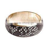 Leather Embossed Brass Bangle