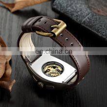 SHENHUA 9868 Simple Sports Automatic Mechanical Watch Leather Strap Analog Display Luxury Watches Men thumbnail-5