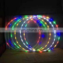 90CM Cheap Gymnastic Soft Plastic Pvc Multi-color Led Strip Hula Ring/Flashing Folding Adjustable Light Up Hoops For Kids Adults thumbnail-3