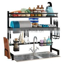 wholesale kitchen over sink dish drying rack metal 2 tier Stainless Steel dish rack  shelf dish drying drainer rack