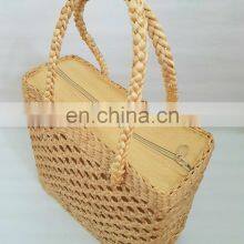 Water Hyacinth Handbag New Arrival Beach Bag Bride Straw Bag, Eco Basket Wholesale thumbnail-4