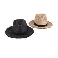 Spring and Summer New Outdoor Sunshade Beach Sunscreen Lafite Straw Hat for the Middle and Elderly With Retro Fur Edge thumbnail-3
