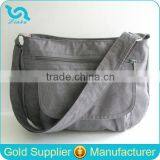 2015 New Gray Water Resistant Nylon Messenger Bag Crinkle Nylon Shoulder Bag thumbnail-1