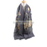 Fashion Ladies Charm Flower Embroidery Cotton Hijab Muslim 2016 Scarf thumbnail-4