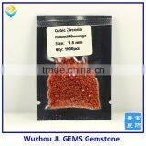 1.5mm Round Shaped Orange Shining cz Synthetic Stones thumbnail-1