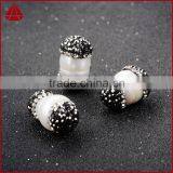 Wholesale Natural Freshwater Pearl Beads With Rhine Stone Paved, Freshwater Pearl Jewelry Quality Choice thumbnail-3